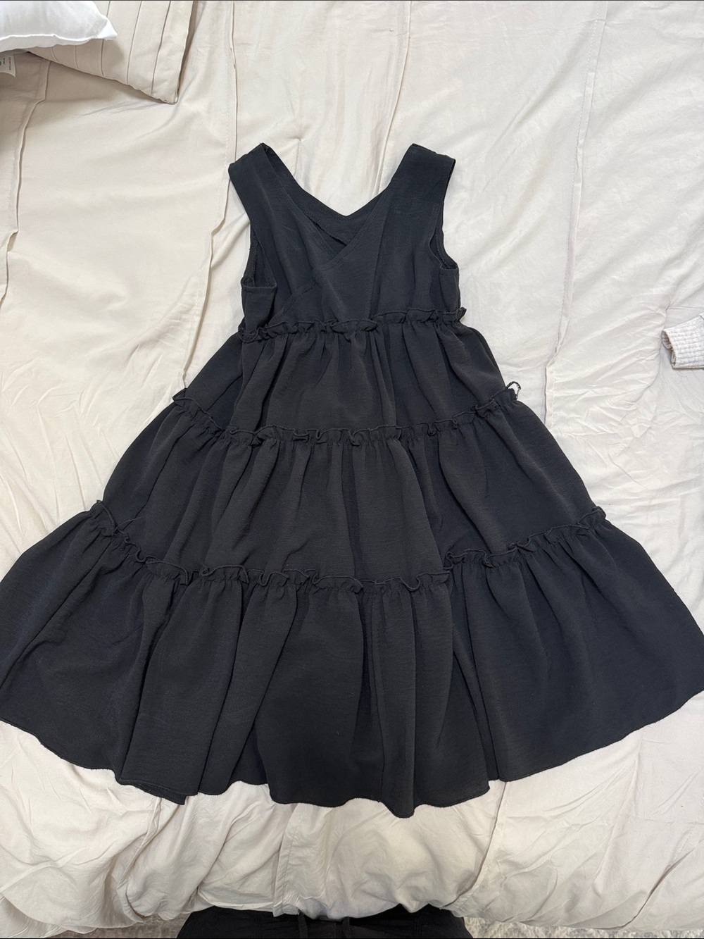 Classic Black Tiered Girls' Dress